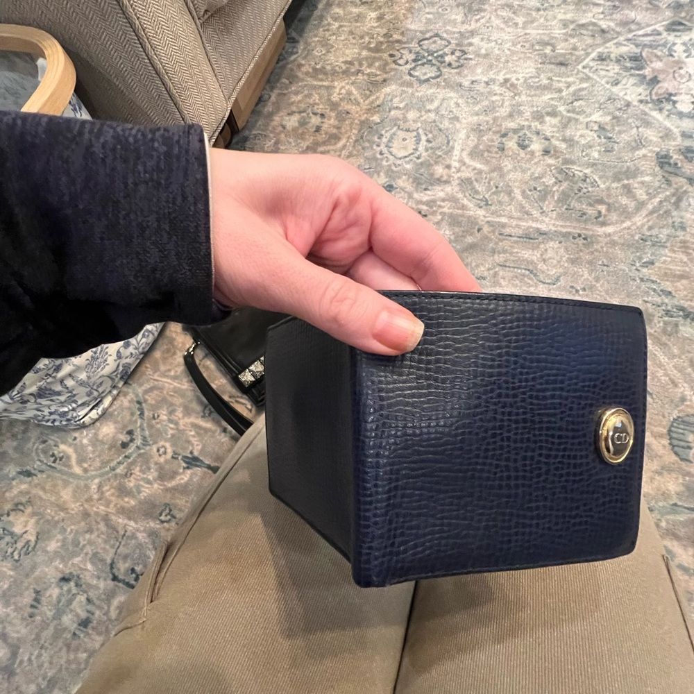 Blue Leather Wallet with Gold Accent - Picture 13 of 13
